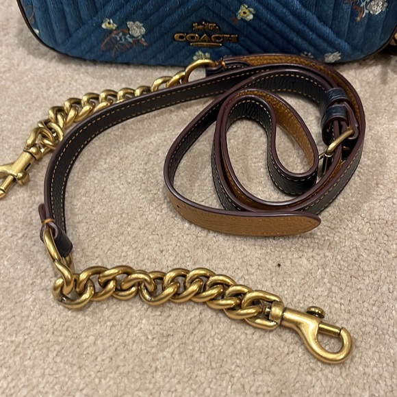 NWT COACH denim and leather camera bag. - Picture 6 of 7